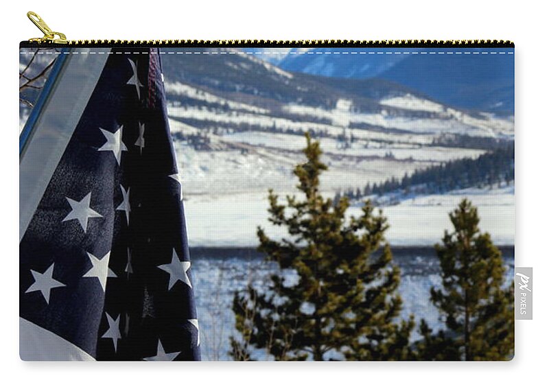 American Flag Zip Pouch featuring the photograph Land Of The Free by Fiona Kennard