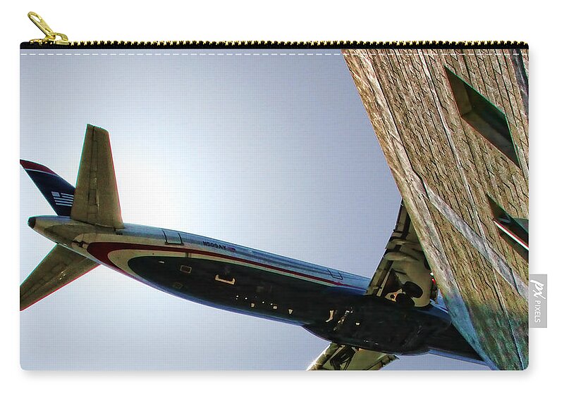 Airplane Zip Pouch featuring the photograph Landing By Diana Sainz by Diana Raquel Sainz