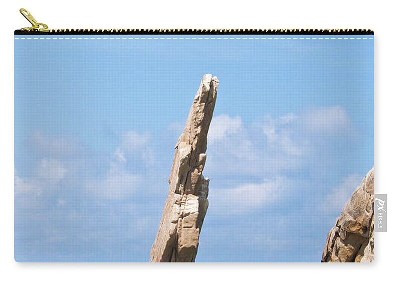 Scenics Zip Pouch featuring the photograph Lands End Rock by Christopher Kimmel