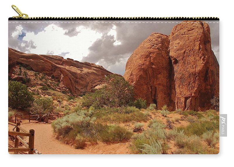 Landscape Arch Zip Pouch featuring the photograph Landscape Arch - Utah by Dany Lison