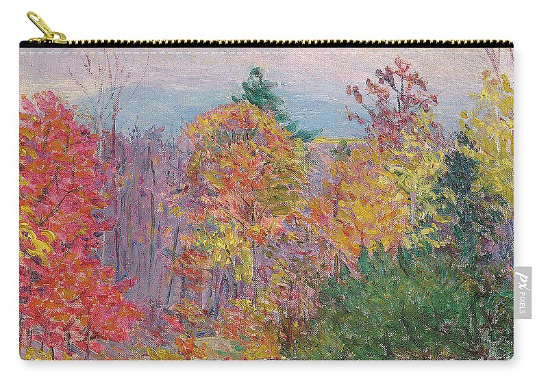 Tree Zip Pouch featuring the painting Landscape at Hancock in New Hampshire by Lilla Cabot Perry