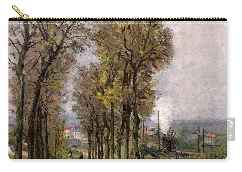 Impressionist Zip Pouch featuring the painting Landscape in the Ile de France by Armand Guillaumin