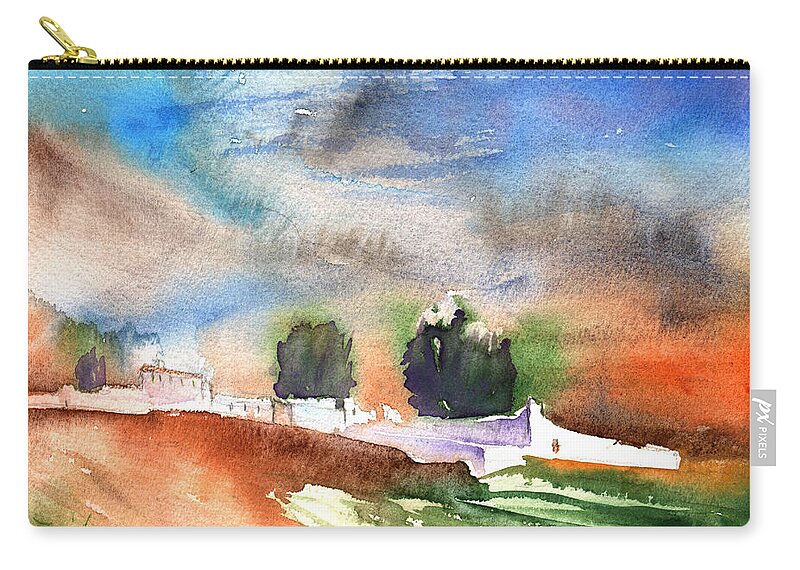 Travel Zip Pouch featuring the painting Landscape of Lanzarote 03 by Miki De Goodaboom
