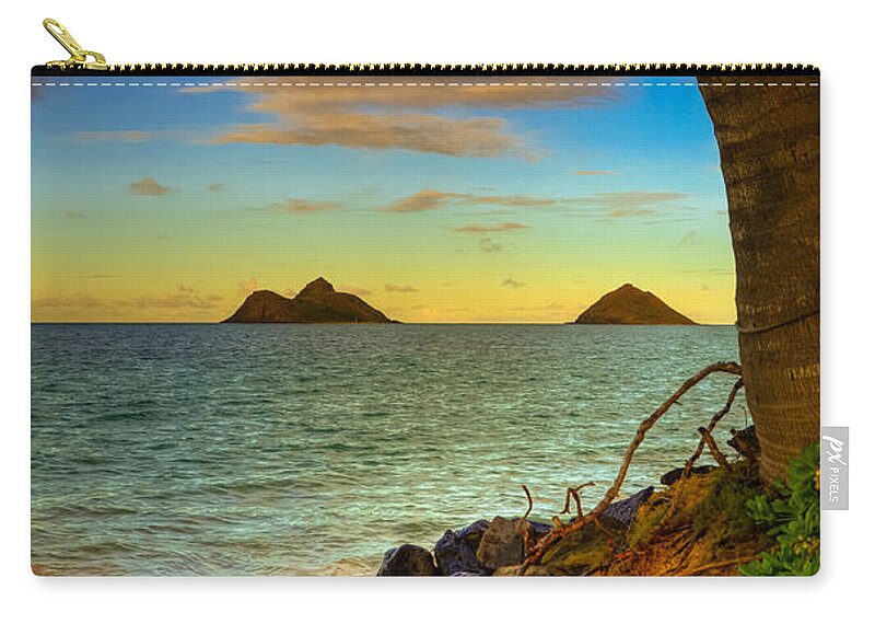 Lanikai Island Sunset Zip Pouch featuring the photograph Lanikai Island Sunset by Kelly Wade