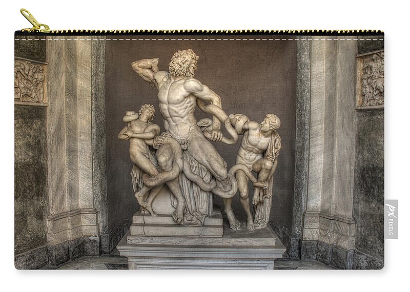 Laocoon Zip Pouch featuring the photograph Laocoon and His Sons by Michael Kirk