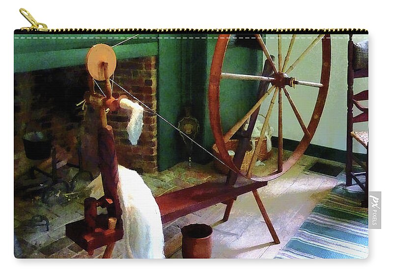 Spinning Wheel Zip Pouch featuring the photograph Large Spinning Wheel by Susan Savad