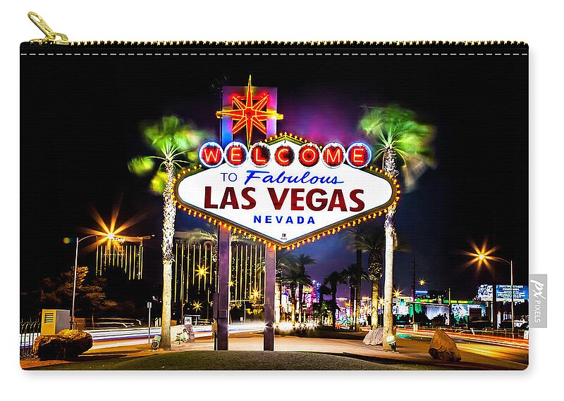 #faatoppicks Zip Pouch featuring the photograph Las Vegas Sign by Az Jackson
