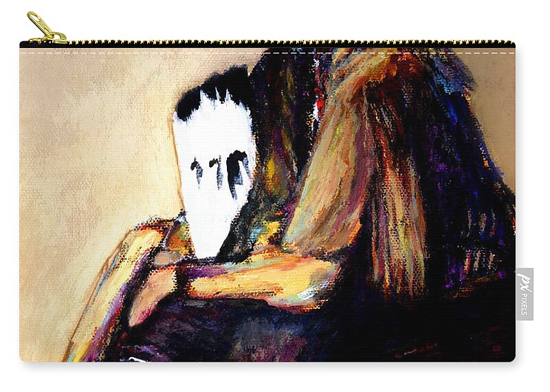 Native American Zip Pouch featuring the painting Quanah Parker- The Last Comanche Chief by Frank Botello