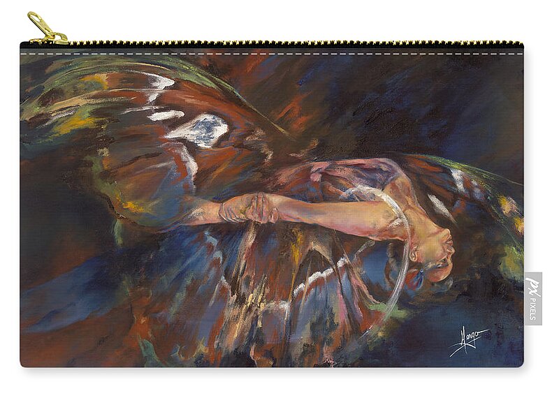 Butterfly Zip Pouch featuring the painting Last Flight by Karina Llergo