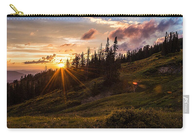 Last Light At Cedar Zip Pouch featuring the photograph Last Light at Cedar by Chad Dutson
