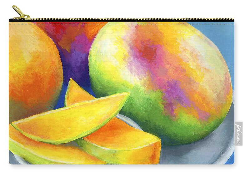 Fruit Zip Pouch featuring the painting Last Mango in Paris by Stephen Anderson