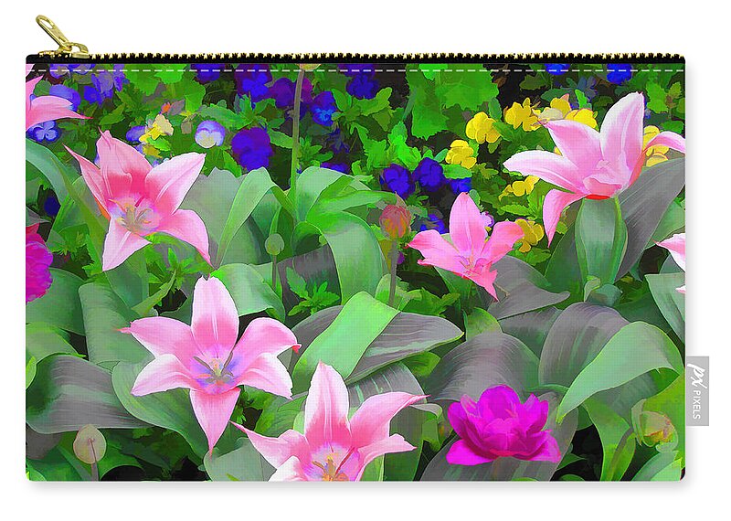 Tulips Zip Pouch featuring the photograph Late Bloomer by John Freidenberg