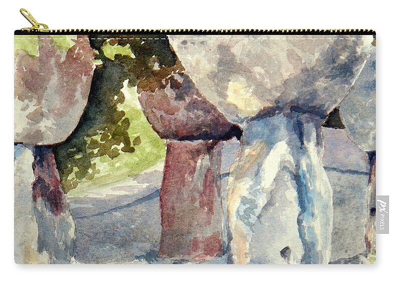 Landscape Zip Pouch featuring the painting Latte Stone by Lisa Pope