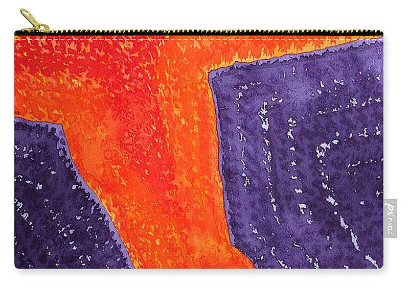 Lava Zip Pouch featuring the painting Lava Flow original painting by Sol Luckman