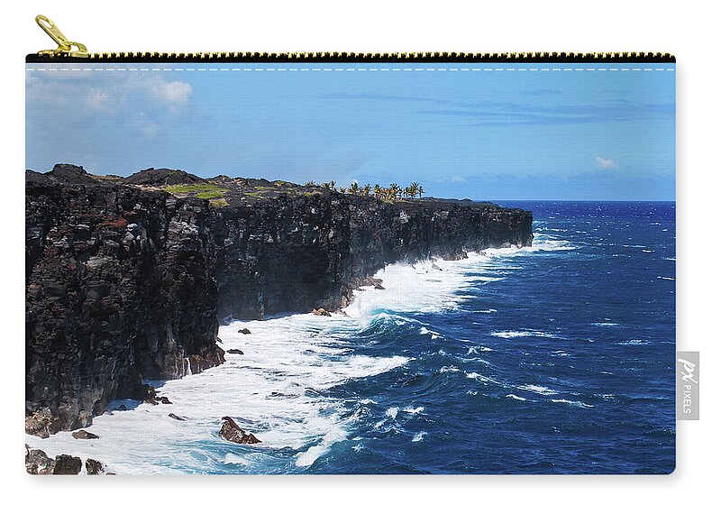 Cliff Zip Pouch featuring the photograph Lava Shore by Christi Kraft