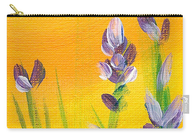 Lavender Zip Pouch featuring the painting Lavender - Hanging Position 3 by Val Miller