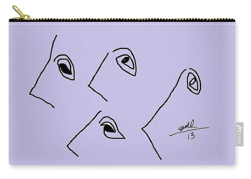 Lavender Zip Pouch featuring the painting Lavender Profiles by Anita Dale Livaditis
