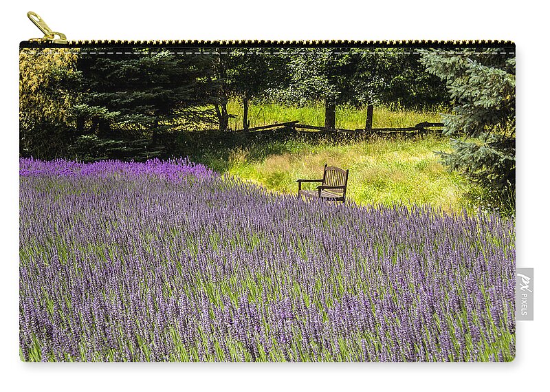 Lavender Zip Pouch featuring the photograph Lavender Rest by Kathy Bassett