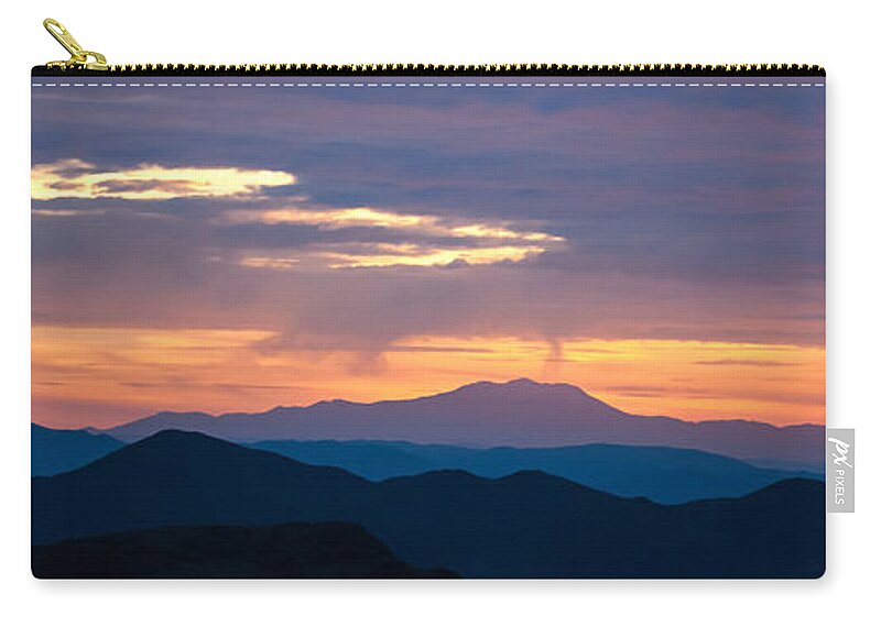 Big Sky Zip Pouch featuring the photograph Layers - The Mojave II by Peter Tellone