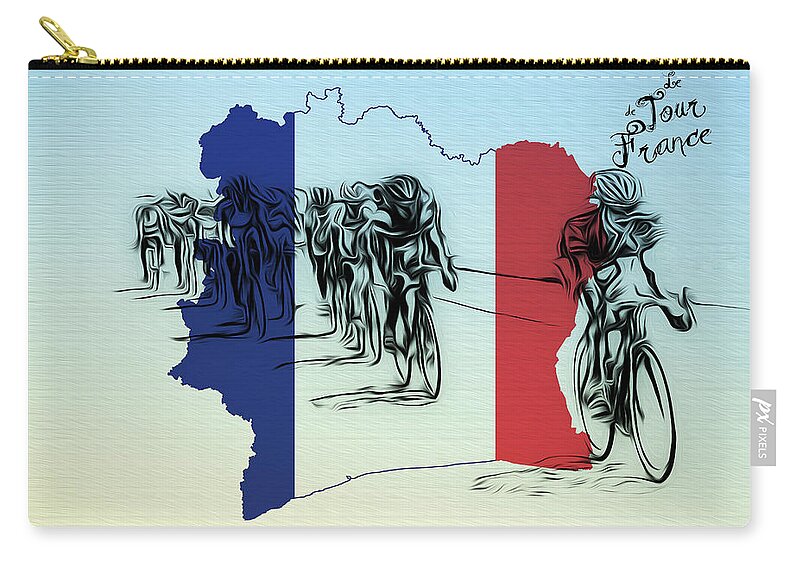 Bike Zip Pouch featuring the photograph Le Tour de France by Bill Cannon