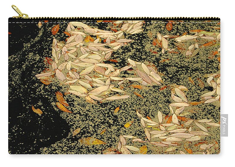 Klimt Zip Pouch featuring the photograph Leaf Abstract Ode to Klimt by Suzanne Gaff