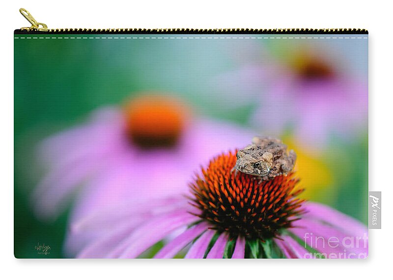 Frog Zip Pouch featuring the photograph Leap Flower by Lois Bryan
