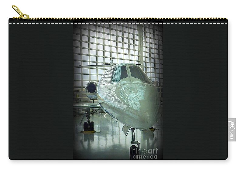 Airplane Zip Pouch featuring the photograph Lear Jet 2 by Susan Garren