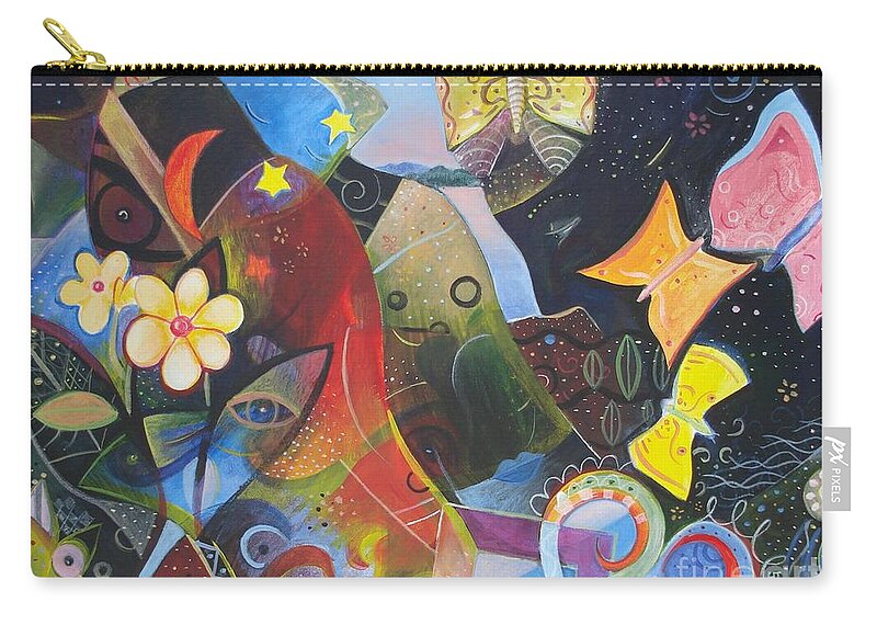 Learning To See By Helena Tiainen Carry-all Pouch featuring the painting Learning to See by Helena Tiainen
