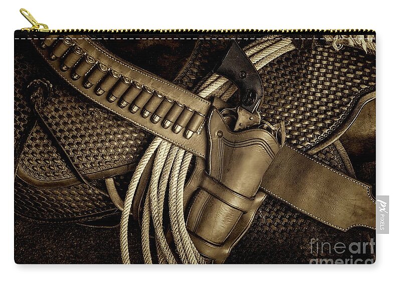 Jon Burch Zip Pouch featuring the photograph Leather and Lead by Jon Burch Photography