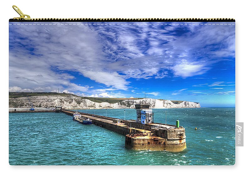 Europe Zip Pouch featuring the photograph Leaving the Port of Dover by Tim Stanley