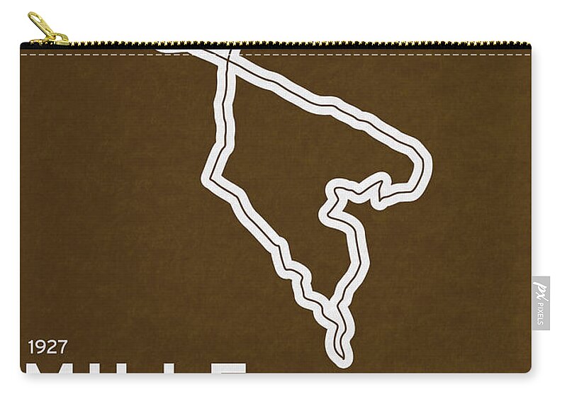F1 Zip Pouch featuring the digital art Legendary Races - 1927 Mille Miglia by Chungkong Art