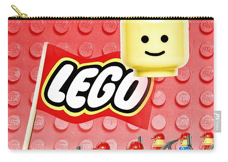 Lego Zip Pouch featuring the photograph Legomen Unite by Mark Fuller