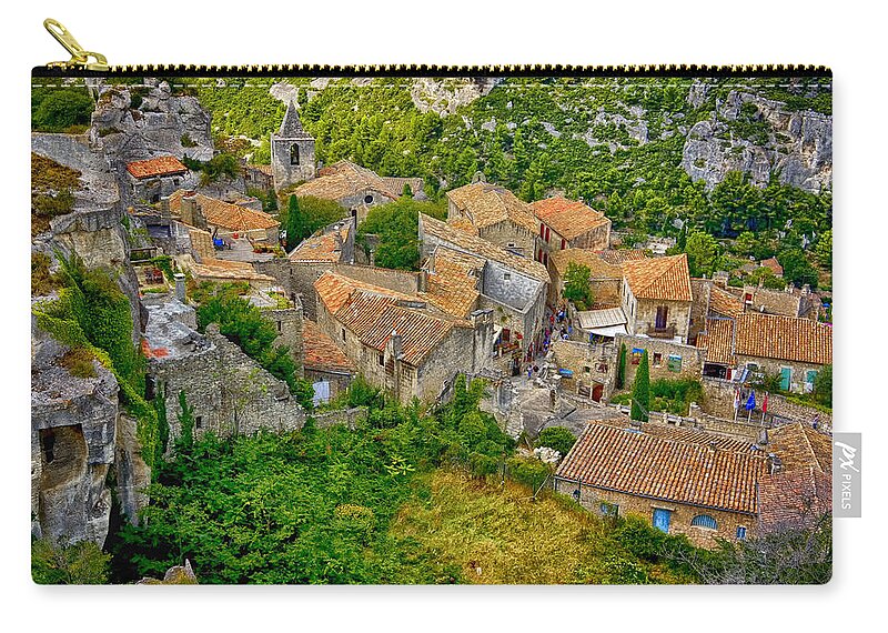 Les Baux Zip Pouch featuring the photograph Les Baux de Provence France DSC01915 by Greg Kluempers