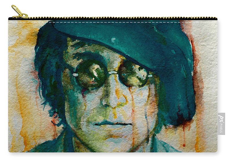 John Lennon Zip Pouch featuring the painting Let It Be by Laur Iduc