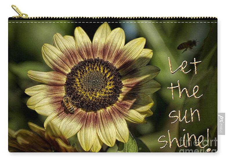 Gold Zip Pouch featuring the photograph Let the Sun Shine by Peggy Hughes