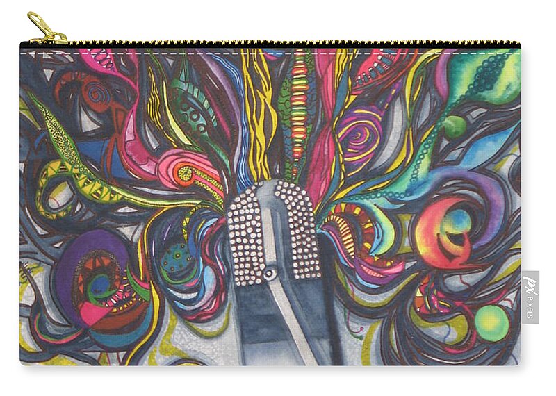 Fine Art Painting Zip Pouch featuring the painting Let Your Music Flow In Harmony by Chrisann Ellis