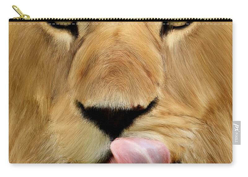 Animal Zip Pouch featuring the painting Let's Just Face It by Bruce Nutting