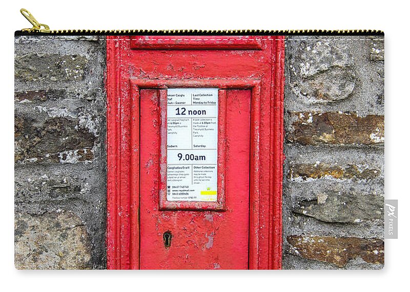 Victorian Zip Pouch featuring the photograph Victorian Red Letter Box by SnapHound Photography