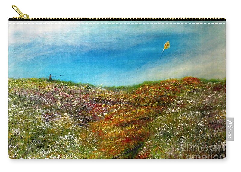 Landscape Zip Pouch featuring the painting Letting Go by Michael Anthony Edwards