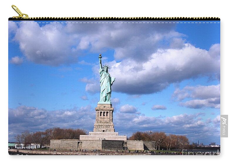New York Zip Pouch featuring the photograph Lady Liberty, New York City by Marguerita Tan