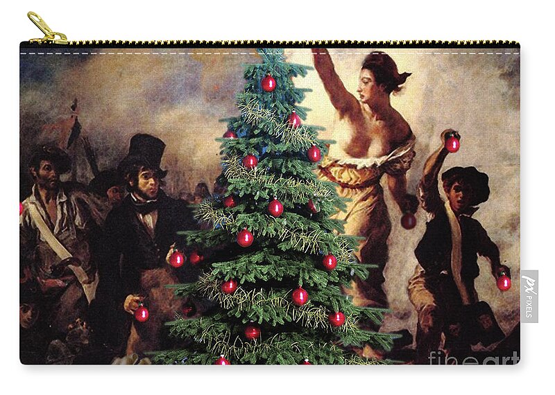 Canvas Prints Zip Pouch featuring the digital art Liberty Places Star on the Tree by Joseph Juvenal