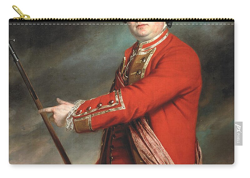 10th Regiment Of Foot Zip Pouch featuring the painting Lieutenant Colonel Francis Smith 1764 by Francis Cotes