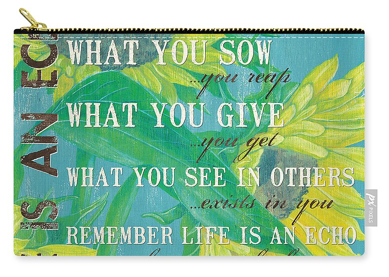 Floral Zip Pouch featuring the painting Life is an Echo by Debbie DeWitt