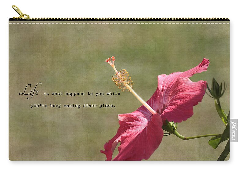 Pink Flower Zip Pouch featuring the photograph Life by Kim Hojnacki