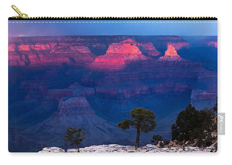 Arizona Zip Pouch featuring the photograph Life on the Rim by Ed Gleichman
