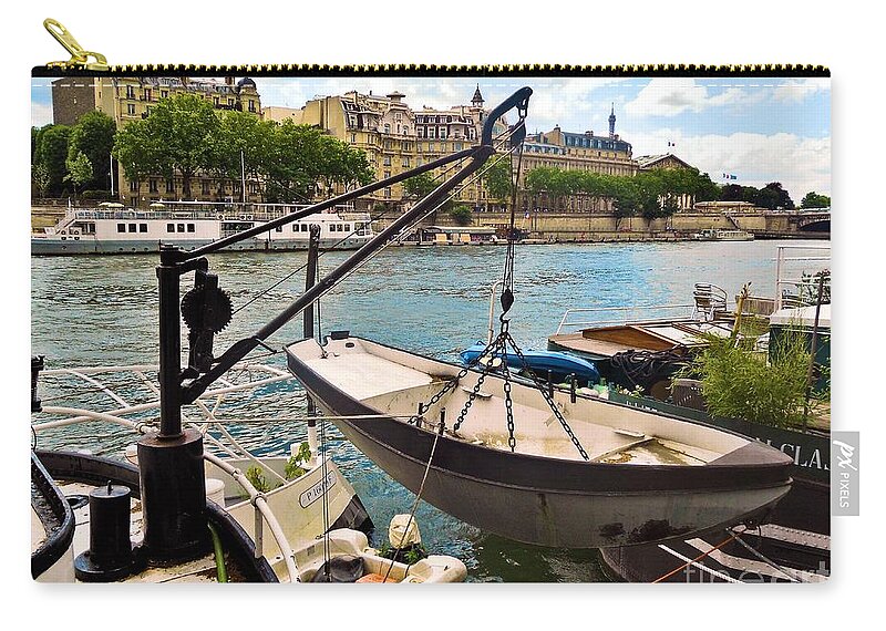 Abstract Zip Pouch featuring the photograph Life on the Seine by Lauren Leigh Hunter Fine Art Photography