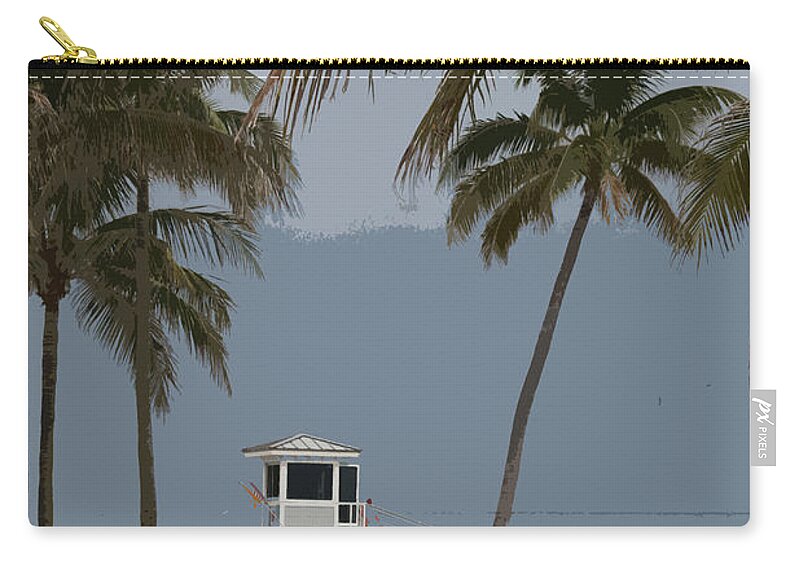 Lifeguard Zip Pouch featuring the photograph Lifeguard Station Abstract by Christiane Schulze Art And Photography