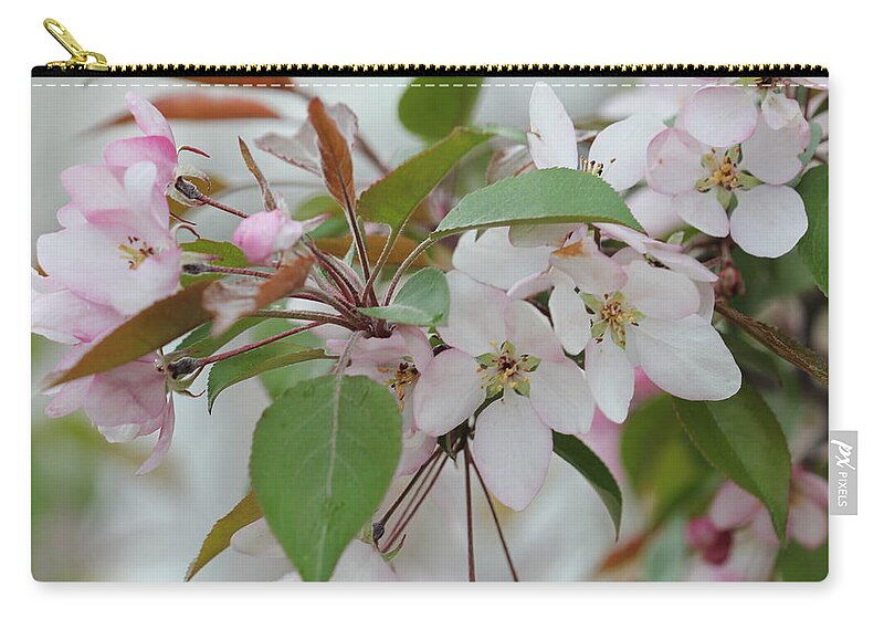 Landscape Zip Pouch featuring the photograph Light Pink Crabapple by Donna L Munro
