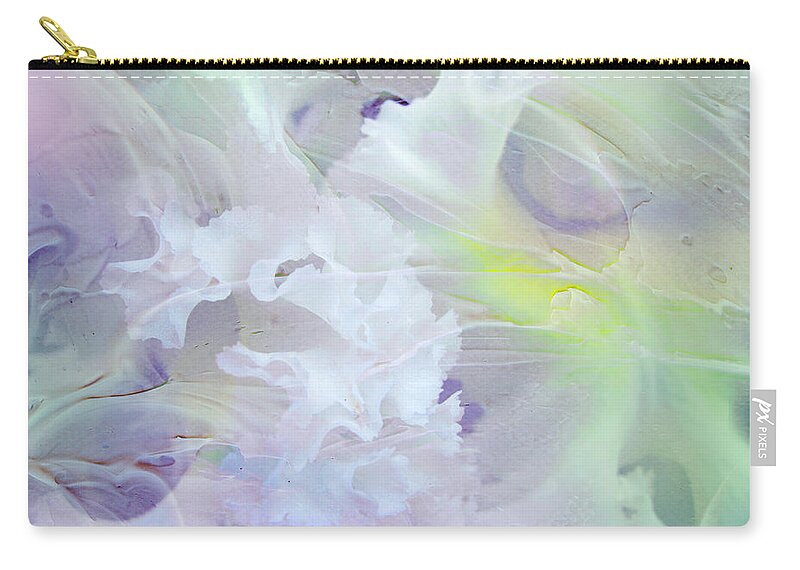 Abstract Zip Pouch featuring the photograph Light Touch of Tenderness. Petals Abstract by Jenny Rainbow