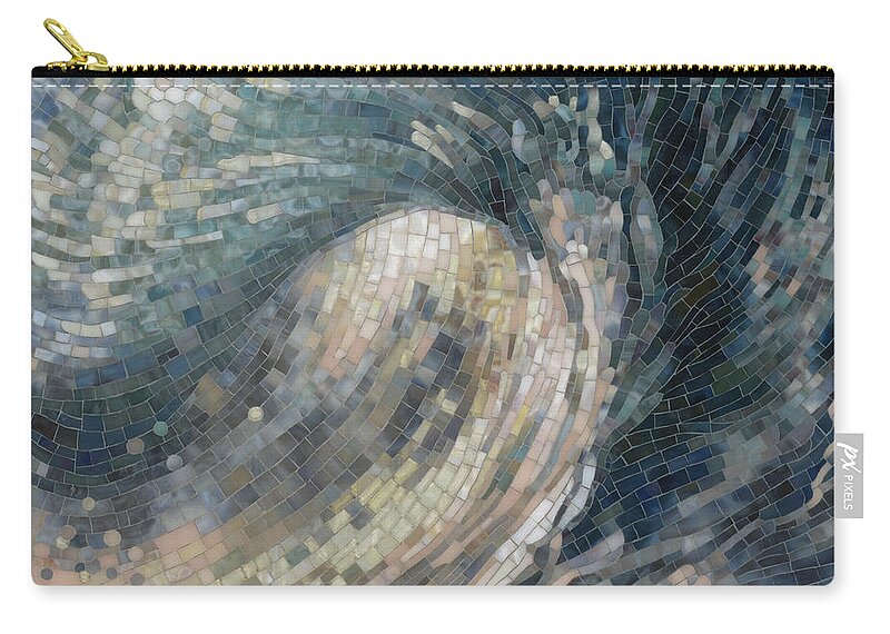 Glass Mosaic Zip Pouch featuring the painting Light Wave by Mia Tavonatti